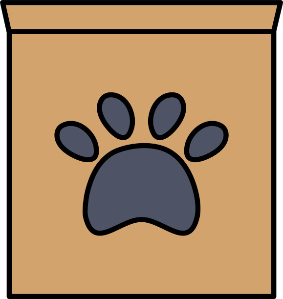 带爪印宠物印的纸箱图片下载