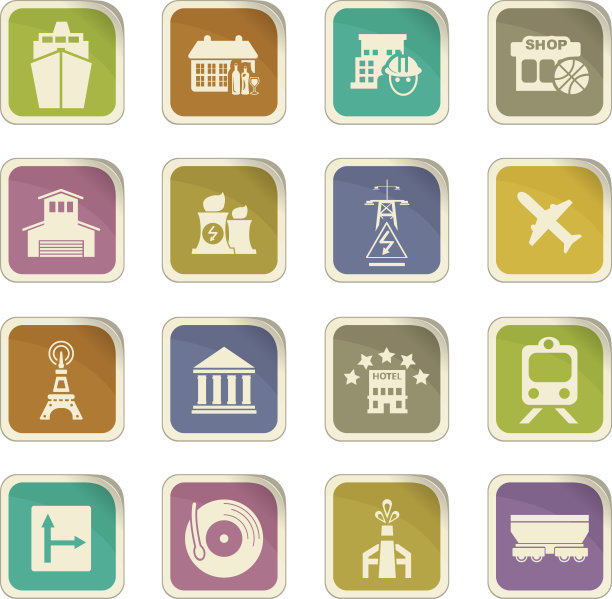 城市的基础设施图标集图片下载