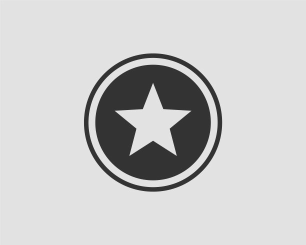 白色背景上的星星轮廓图标图片下载