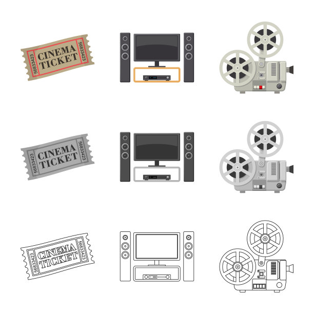 电视和拍摄标志图片下载