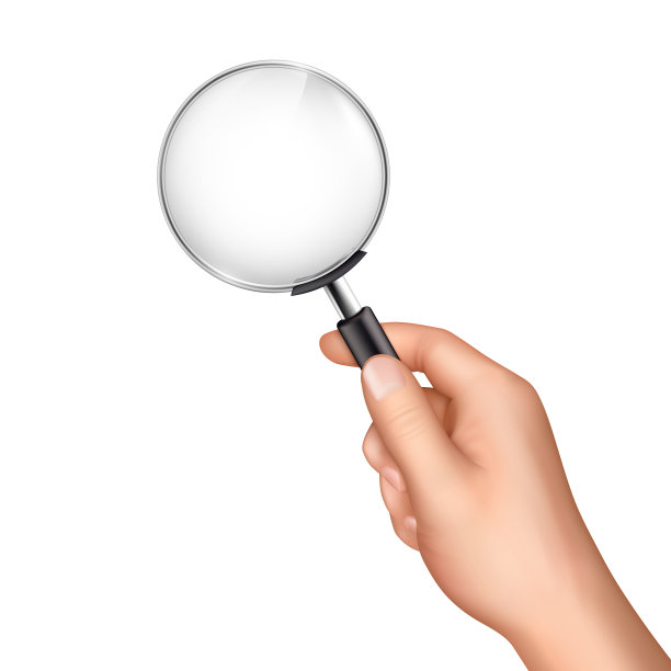 放大镜在人手逼真图片下载