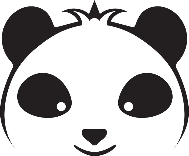 熊猫标志黑白头像图片下载