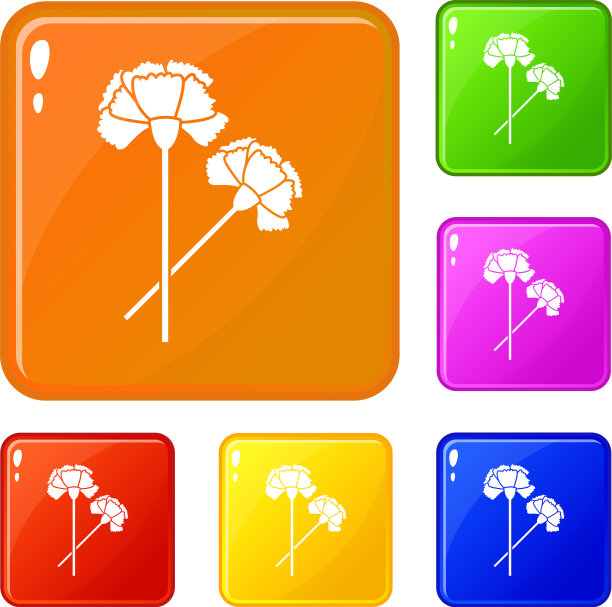 康乃馨图标套装颜色图片下载