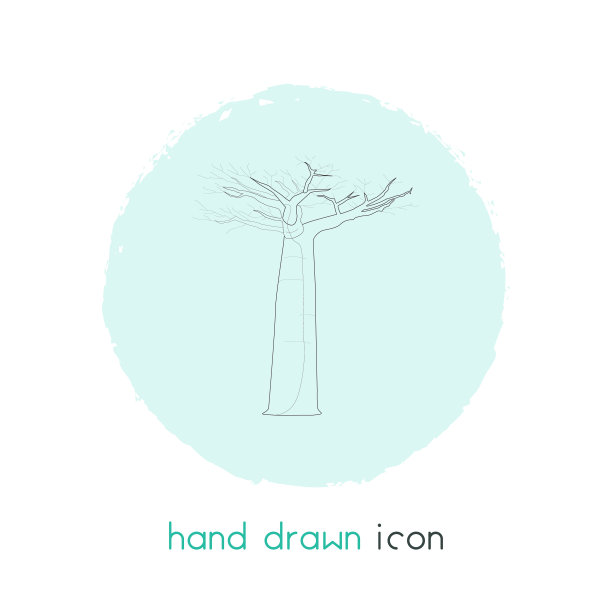 猴面包树图标线元素图片下载