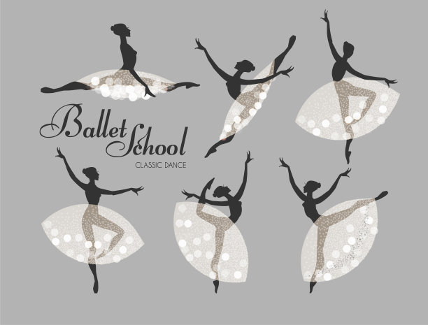 芭蕾舞者的剪影奠定了舞蹈女孩的经典图片下载