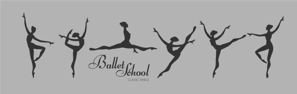 芭蕾舞者的剪影奠定了舞蹈女孩的经典图片下载