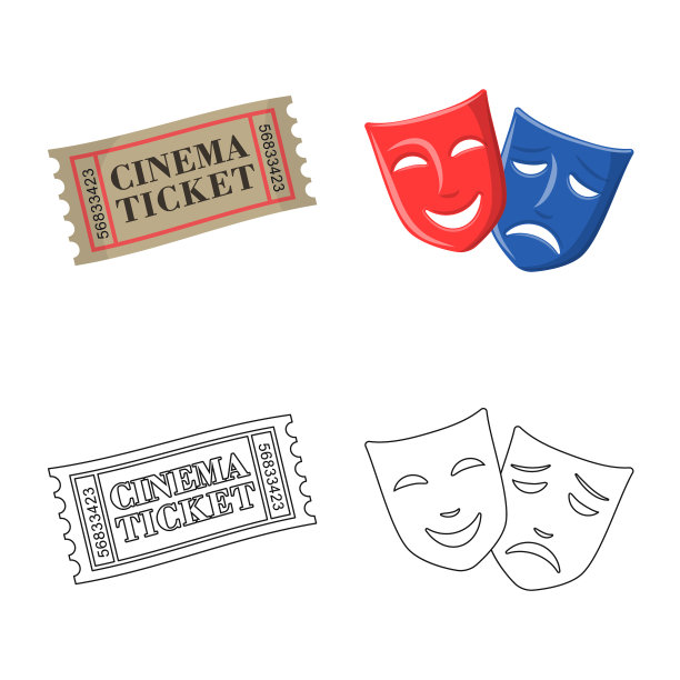 孤立的对象电视和拍摄图标图片下载