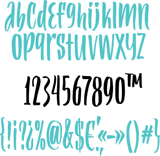 手写体手写体笔刷字体图片下载