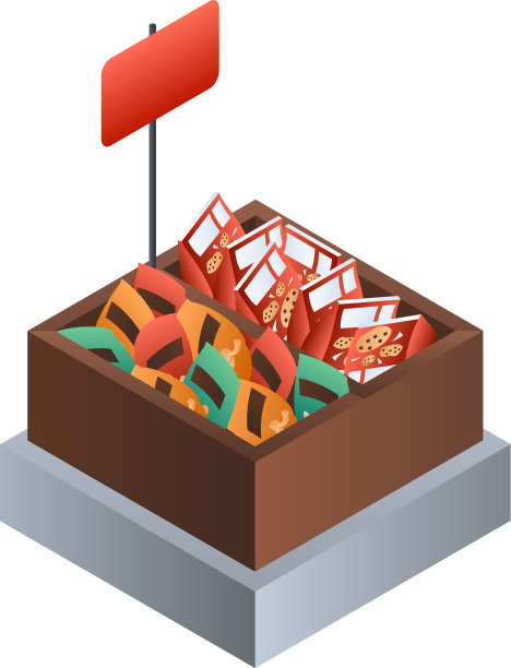 市场饼干盒图标等距风格图片下载