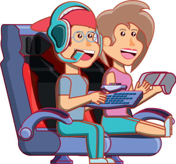 一对年轻夫妇在玩电子游戏图片下载