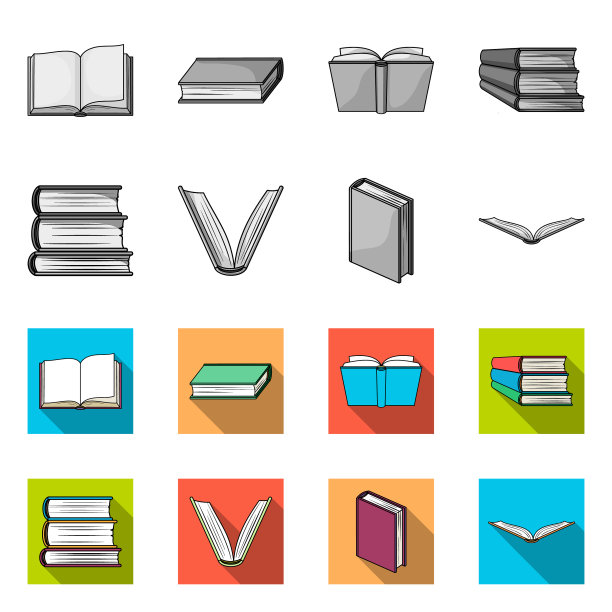 孤立的对象库和教科书符号图片下载