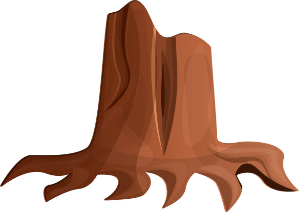 天然树桩图标卡通风格图片下载