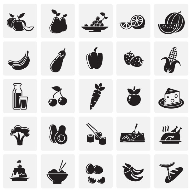 健康食品图标的方块背景图片下载