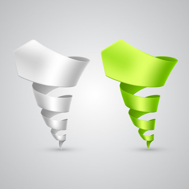 一套彩色螺旋箭头3d图片下载