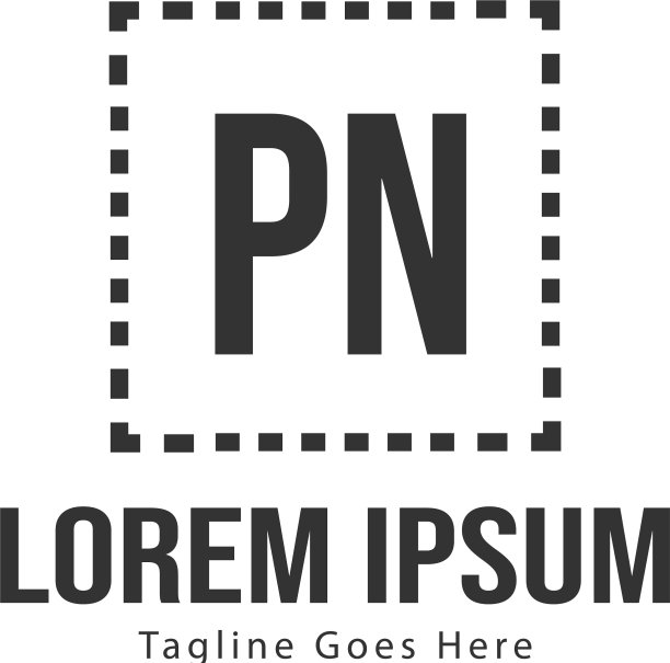 带有现代框架的PN字母logo模板图片下载