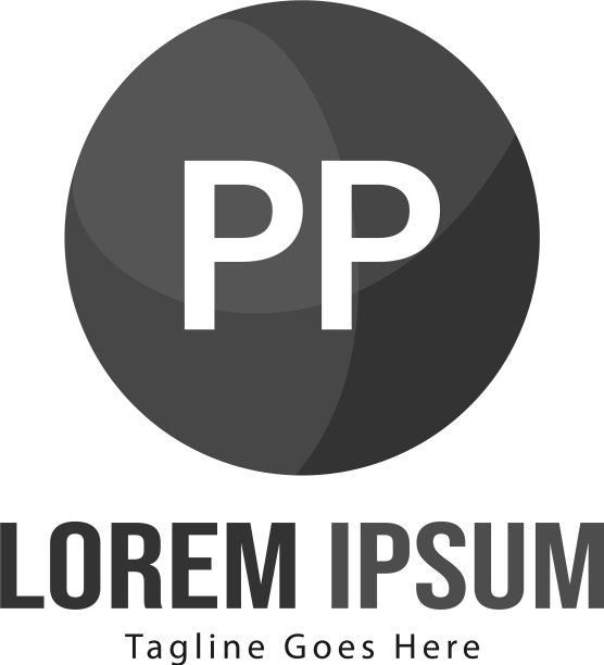 PP字母Logo模板，现代框架图片下载