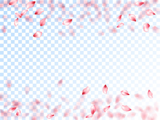 粉红色樱花花瓣飘落的图形图片下载