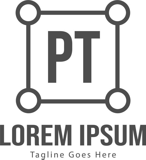 PT字母现代边框标志模板图片下载