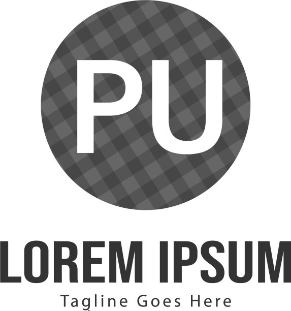 PU字母现代框架标志模板图片下载