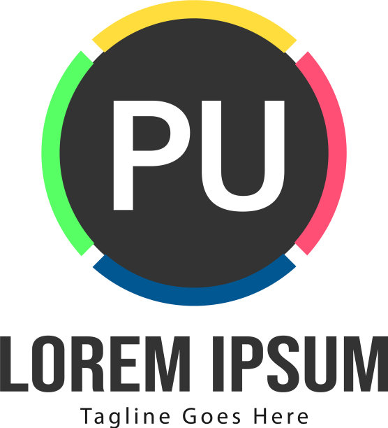 PU字母现代框架标志模板图片下载