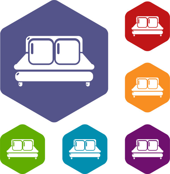 双人床图标六面体图片下载