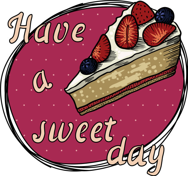 用奶油装饰的一块蛋糕图片下载