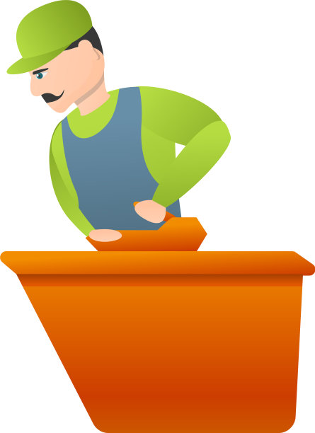 木匠工作图标卡通风格图片下载