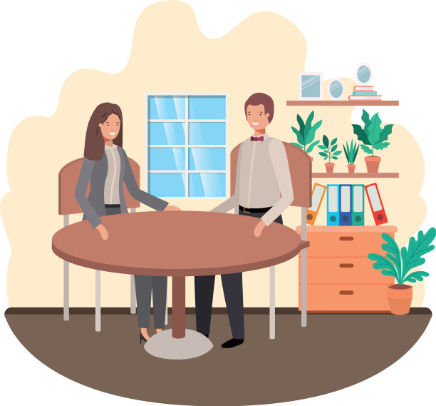 商务人士坐在客厅里图片下载