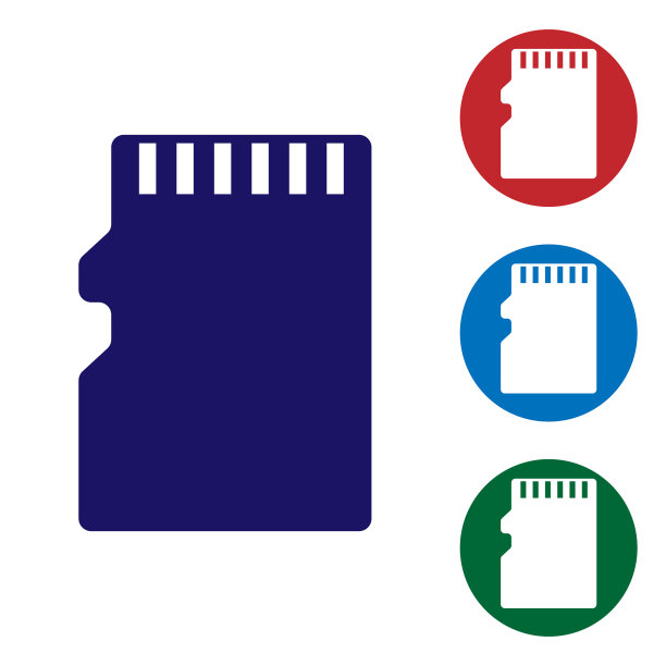 蓝色micro - sd存储卡图标隔离在白色上图片下载