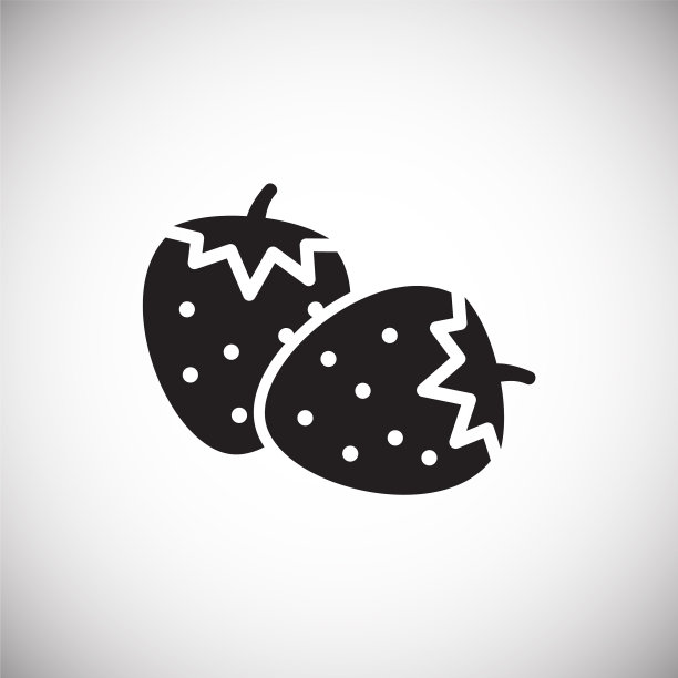 草莓图标上的白色背景图形图片下载