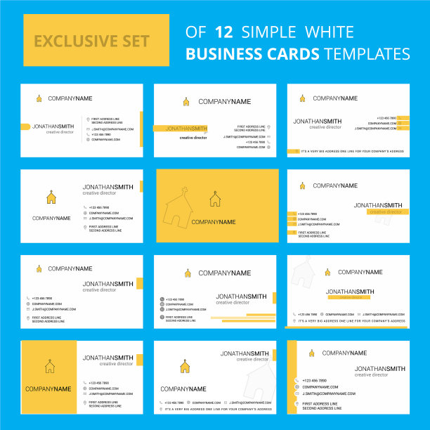一套12教堂创意名片模板图片下载