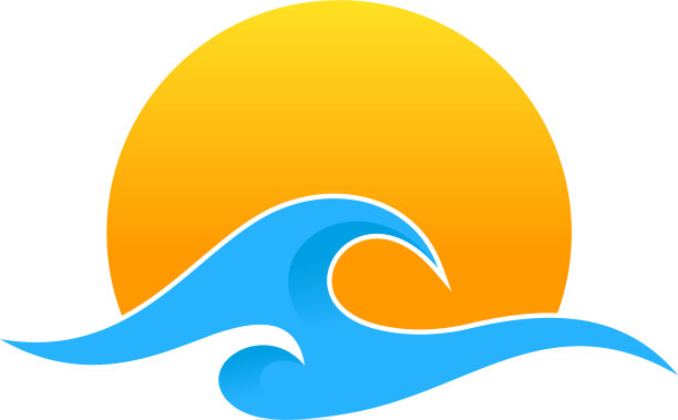 太阳波标志图标设计图片下载