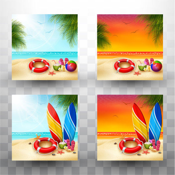 美丽的夏日海滩背景收藏图片下载