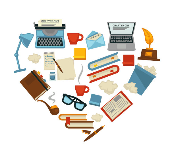 作家装备写作用品的创意图片下载