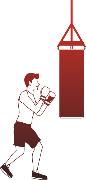 健身的人练习拳击的红线图片下载