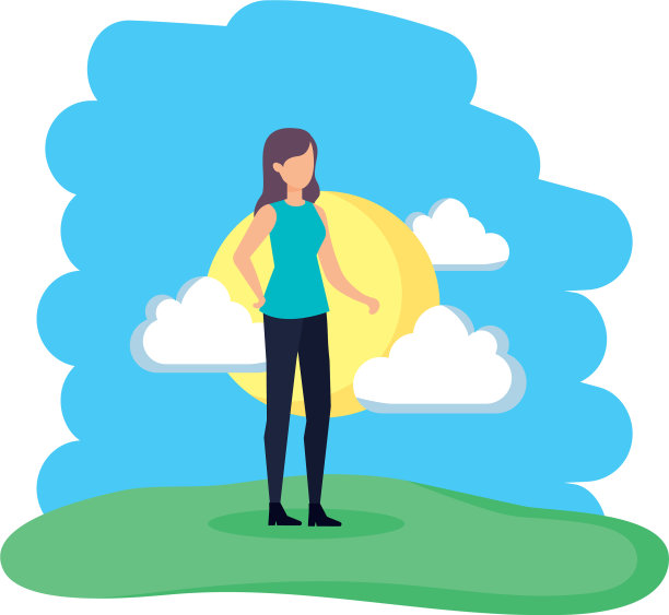 风景中美丽年轻的女子图片下载