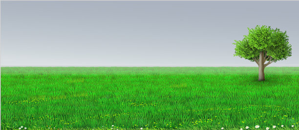 绿色地平线背景树图片下载