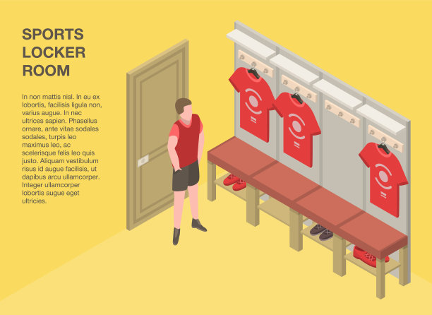 体育更衣室横幅等距风格图片下载