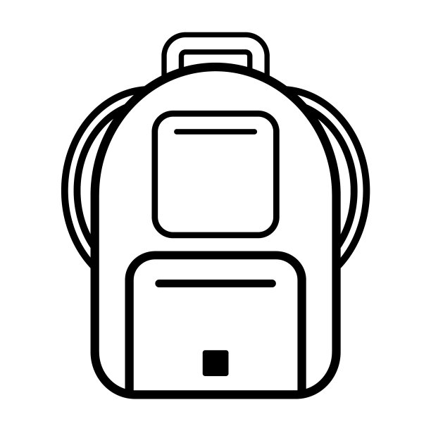 白色背景上的背包图标图片下载