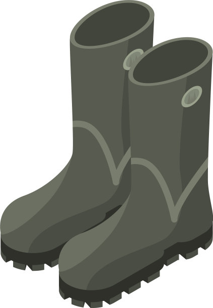 猎人胶靴图标等距风格图片下载