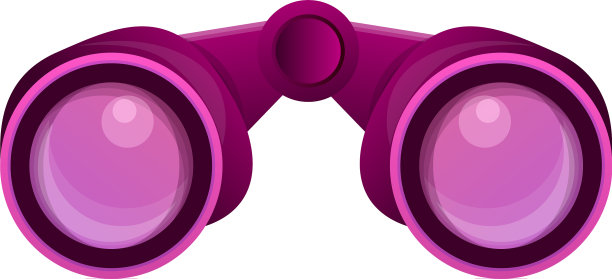 粉色双筒望远镜图标卡通风格图片下载