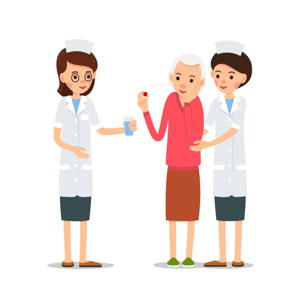 女医生给生病的水护士一杯图片下载
