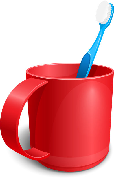 红色塑料杯与蓝色图片下载