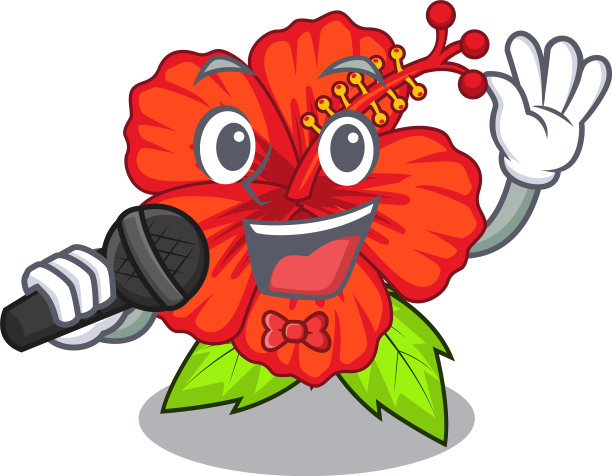 在品格树上歌唱的hambiscus花图片下载