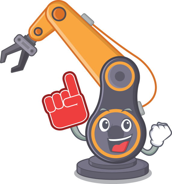 泡沫手指在工业机械手上图片下载