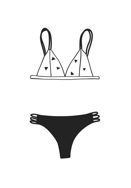 手绘夏季比基尼实际热带图片下载