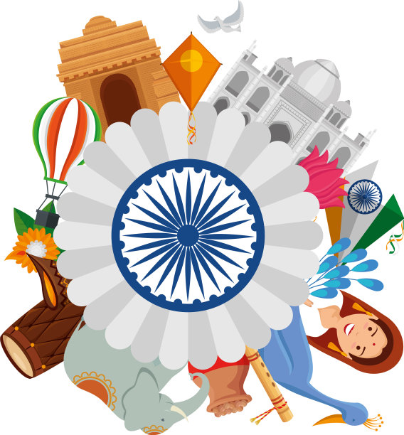 阿育王脉轮印度与设置图标框架图片下载