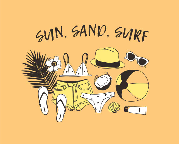 手绘夏季报价和实际热带图片下载