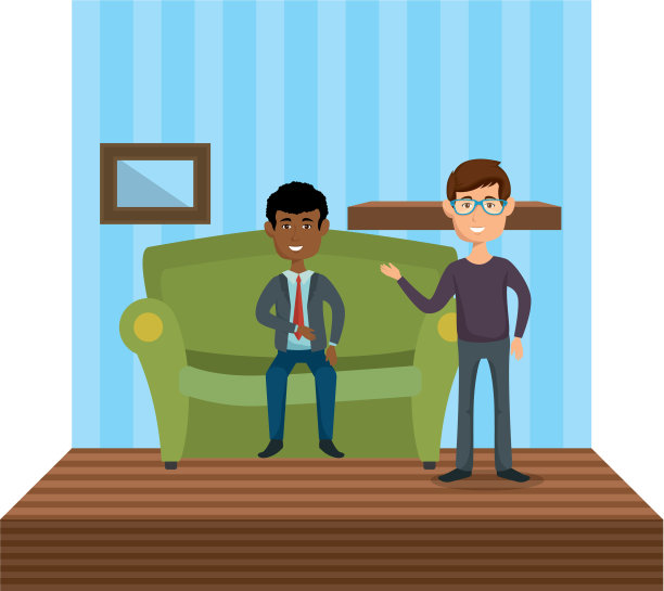 几个男人坐在沙发上图片下载