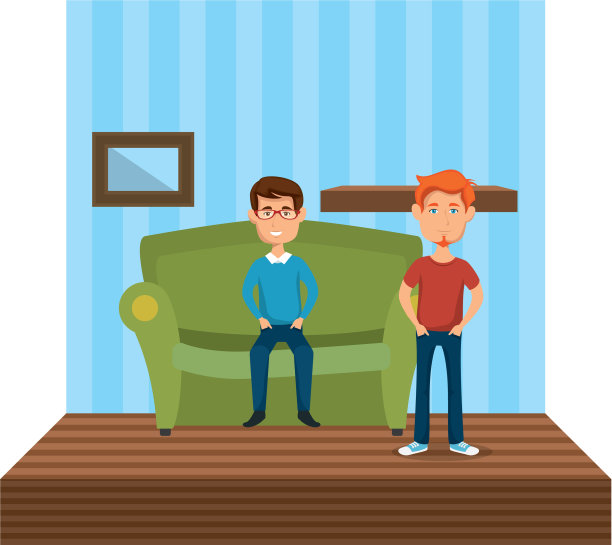 几个男人坐在沙发上图片下载